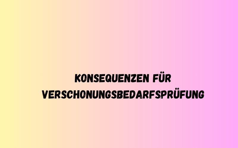 Konsequenzen für verschonungsbedarfsprüfung