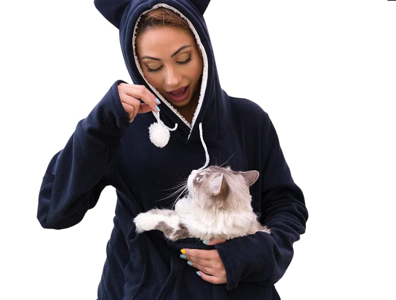 Trendiges Cat Pocket Hoodie für Tierliebhaber