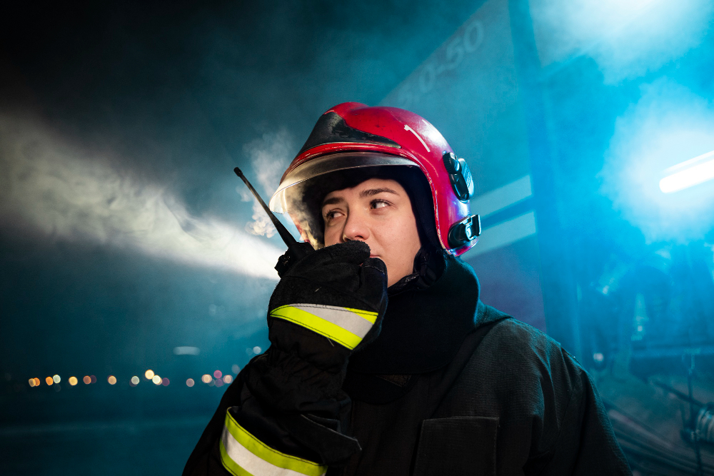 Feuerwehrmann bereit für seinen Einsatz
