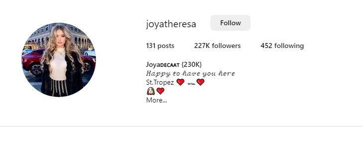 Joya Theresa Instagram